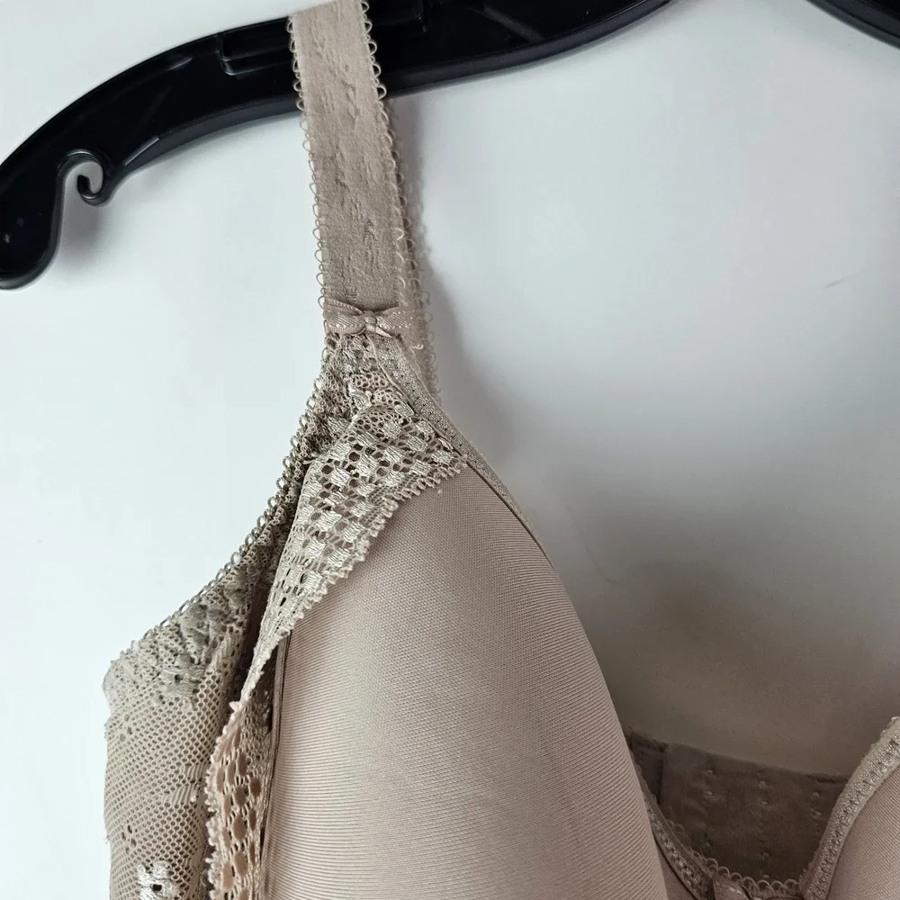 Elomi Bra Style 4383 Size 34I US Plus Full Figure Underwire Beige Lace‎ Charley